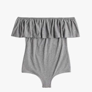 J. Crew Off-Shoulder Gray Bodysuit